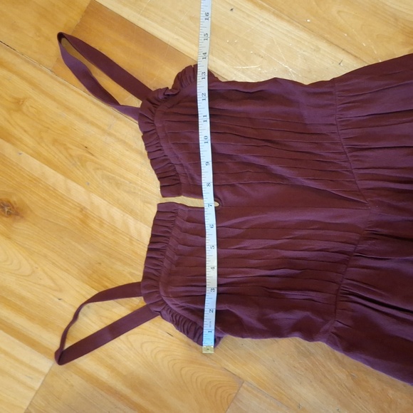 Madewell Pintuck Cami Wide-leg Jumpsuit Size 00 Burgundy Oxblood Wine - Picture 9 of 15